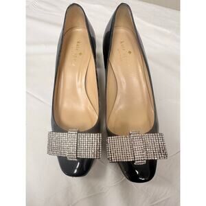 Kate Spade Black Patent Leather Bow Pump size 6 y2k